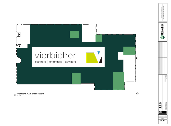 First floor plan of Brookline Asset Management’s Reedsburg property showing tenant space leased to Vierbicher, a planning and engineering firm.